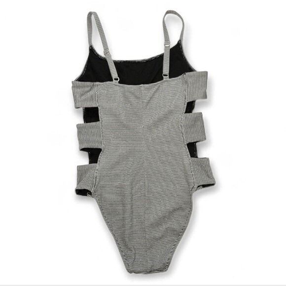 Shade and Shore Gold and Black One Piece Swimsuit with Side Cutouts Size Small - Picture 7 of 15